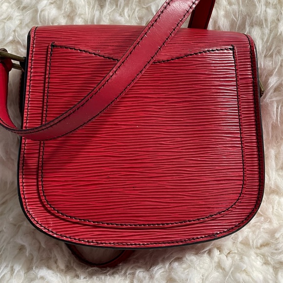 Louis Vuitton Epi Mini Saint-Cloud Castilian Red Shoulder Bag. Vintage Used - Picture 13 of 16